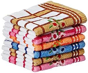 Kuber Industries 6 Piece 144 GSM Cotton Face Towel Set - Multicolour ...