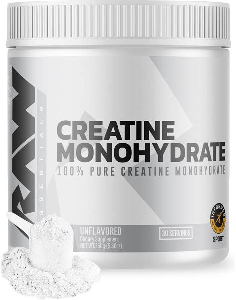 Amazon.com: RAW Nutrition Creatine Monohydrate Powder, Unflavored (30 ...