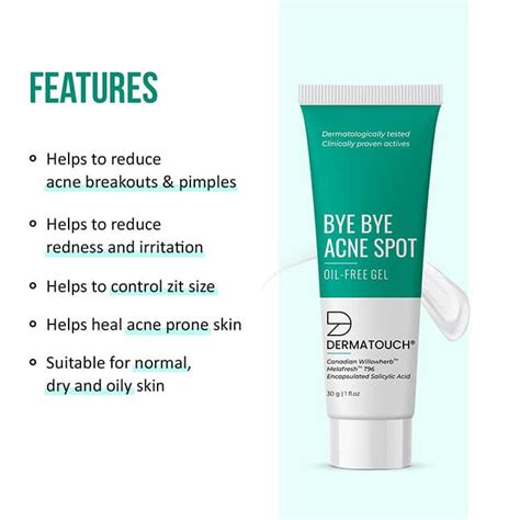 Buy DERMATOUCH BYE BYE ACNE SPOT OIL FREE GEL FOR ACNE (ALL SKIN) - 30G ...