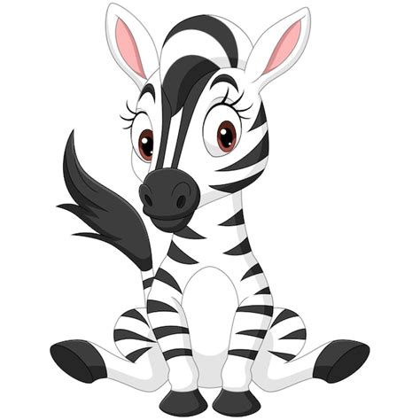 Schattige zebra hand getekende cartoon sticker pictogram concept ...