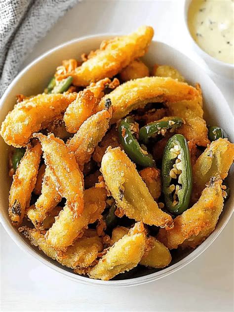 Crispy Fried Jalapeños with Custom Dipping Sauces Delight - Justine Recipes