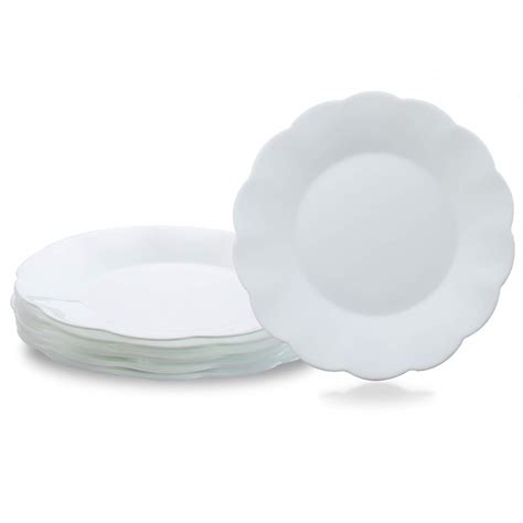 Buy Opal Tempered Glass Dinner Plates Set of 6, Salad Plates Dessert ...