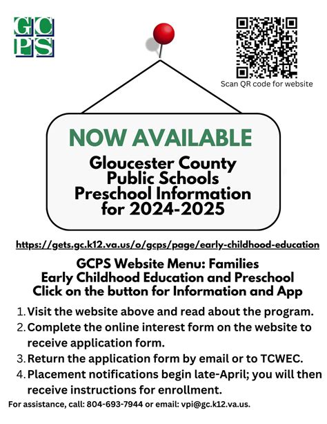 Preschool Application Information | Gloucester County Public Schools