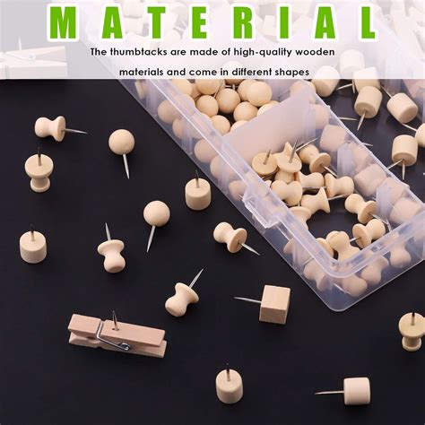 Buy Keadic 135 Pieces 6 Types Walnut Push Pins for Cork Board, Wooden ...