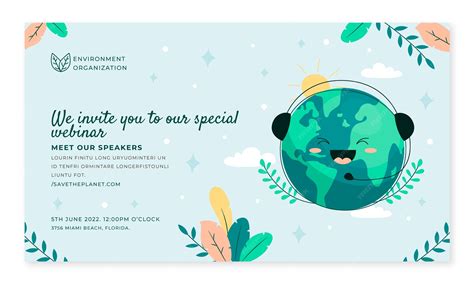 Hand drawn world environment day webinar template | Free Vector