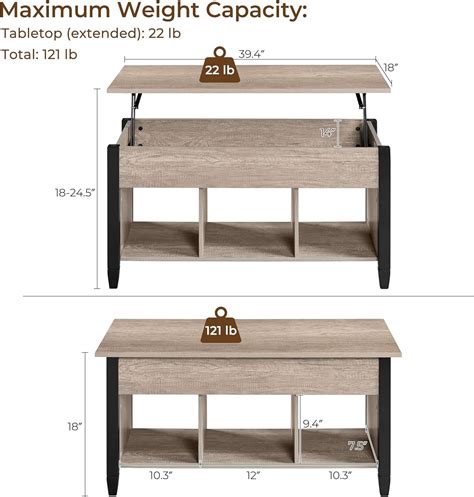 Yaheetech Gray Coffee Table, Lift Top Coffee Table India | Ubuy