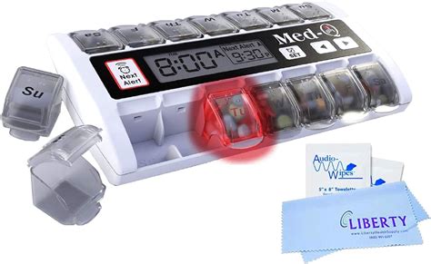 Buy Med-Q Digital Pill Box Dispenser with Liberty Cloth and 2 ...