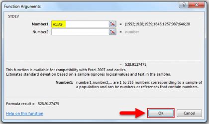 Stdev Function Excel 的图像结果