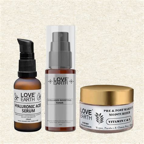 Love Earth Skin Moisturizer, Collagen Toner, Hyaluronic Serum - The Pe