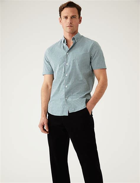 Buy Pure Cotton Gingham Shirt at Marks & Spencer