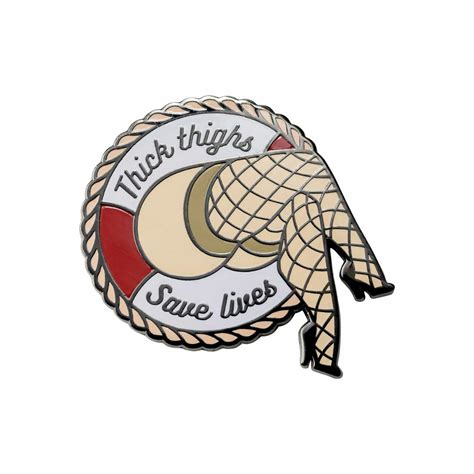 Sanshee - Thick Thighs Save Lives Silver Plated Enamel Pin🦵