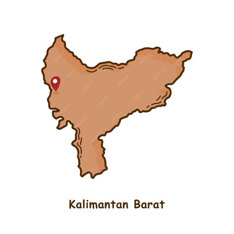 Premium Vector | Hand drawn map of kalimantan barat province indonesia modern simple line ...