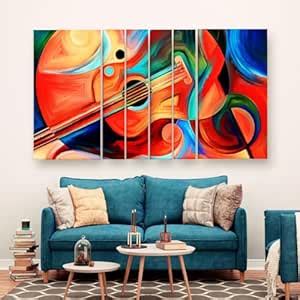 Casperme Multiple Frames Guitar Painting For Living Room, Canvas ...