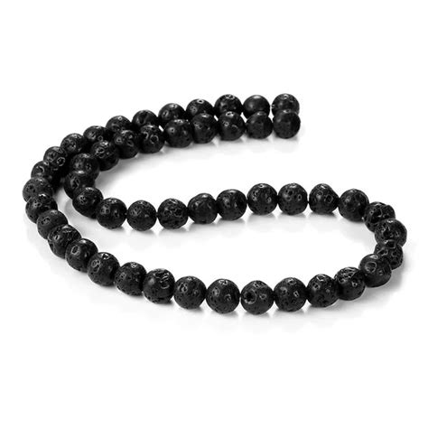 6 MM SIZE' LAVA BEADS' 62-63 BEADS APPROX SOLD BY PER LINE PACK ...