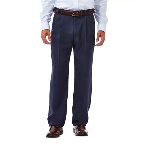 Men's Haggar® Cool 18® Classic-Fit Pleated No-Iron Expandable Waist Pants