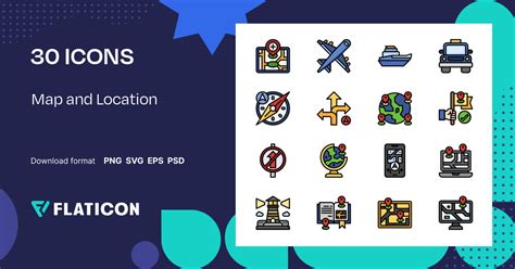 Map and Location Icon Pack | Lineal Color | 30 .SVG Icons