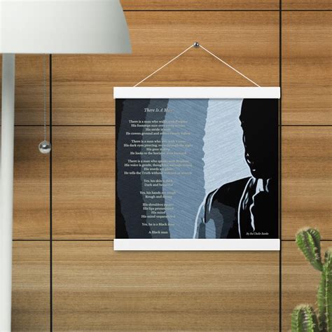 Black African American Poem Framed Wall Art Blue There is A Man ...