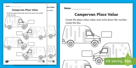 Campervan Place Value Activity Sheet (teacher made) - Twinkl
