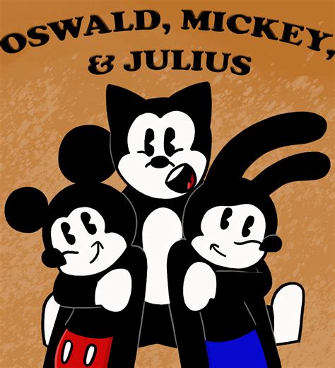 Oswald, Mickey, Julius by EvieDrawsStuffiGuess on DeviantArt