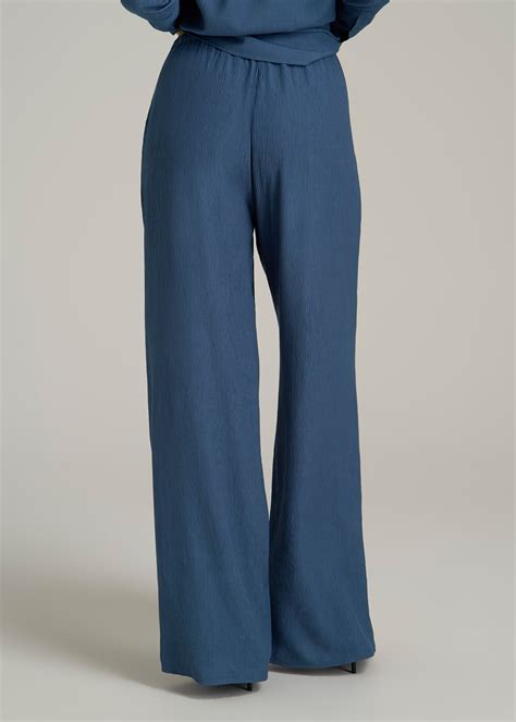 Crinkle Pull-on Wide-leg Pants for Tall Women | American Tall