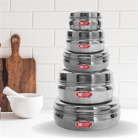 Buy Kitchen Expert® Steel Containers For Kitchen | Designer Flat ...