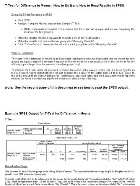 T-Test For Difference in Means: How To Do It and How To Read Results in ...