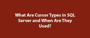 Why We Use Cursor in SQL 的图像结果