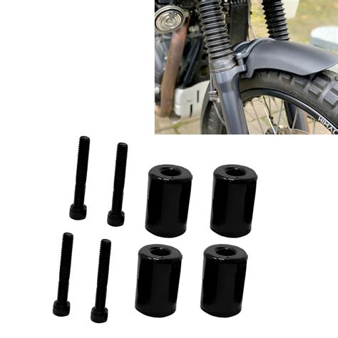 Front Mudguard Risers Metal Black for Royal Enfield Himalayan 411cc ...