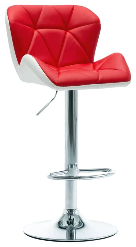 vidaXL Bar Stool Red FauxLeather - Contemporary - Bar Stools And ...