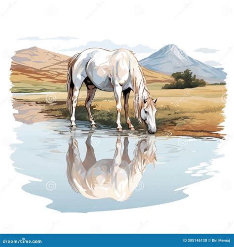 How To Draw A Horse Drinking Water