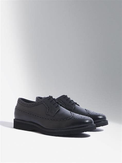 Buy SOLEPLAY Black Perforated Lace-Up Shoes from Westside