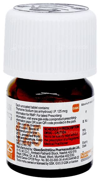 Eltroxin 125mcg Tablet 60: Uses, Side Effects, Price & Substitutes