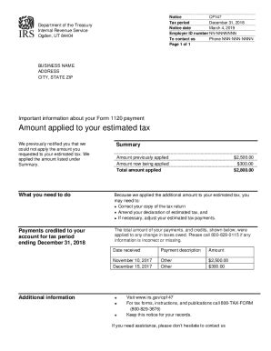 IRS Notice CP147 - Blank Fillable Template | Fill Out, Print & Download ...