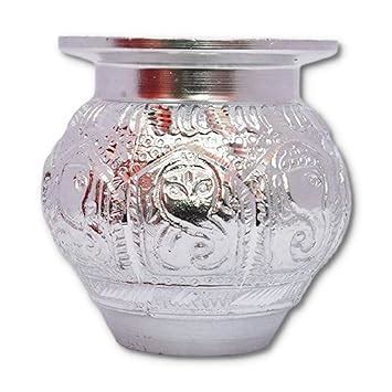 Creative Corner Aluminium Ganesha Engraved Kalash for Pooja | Small ...