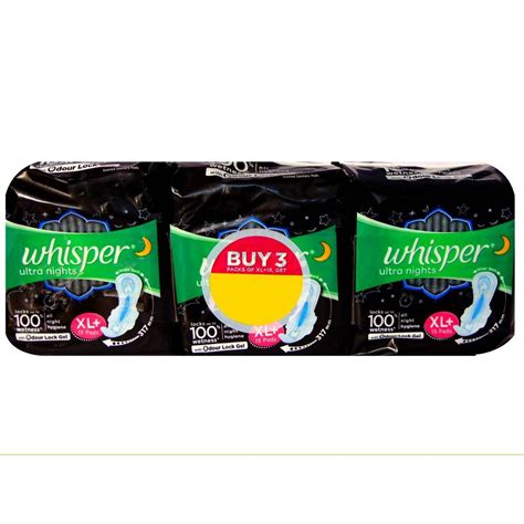 Whisper Ultra Nights Wings Sanitary Pads XL+, 45 Count Price, Uses ...