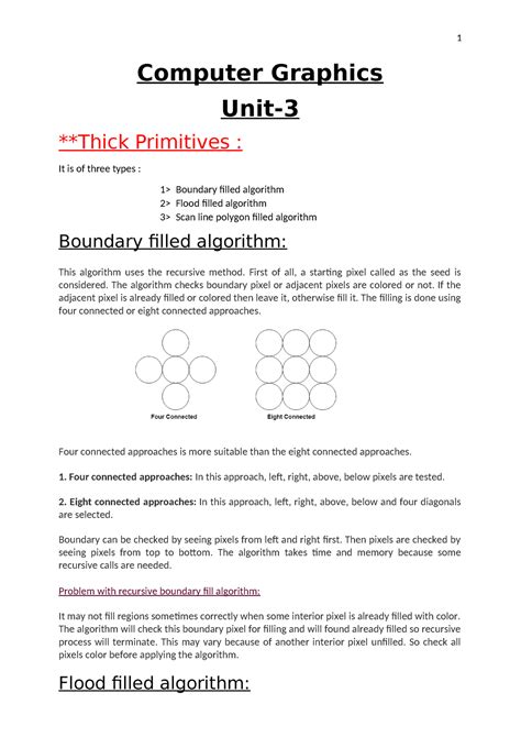 Computer Graphic unit 3 - Computer Graphics Unit- **Thick Primitives ...