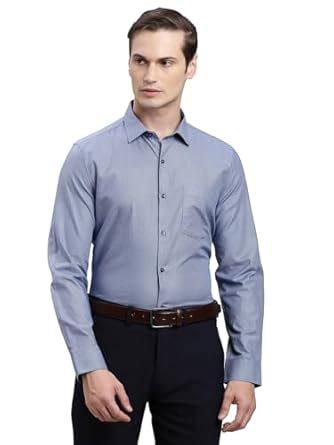 Turtle Men Pure Cotton Regular Fit Dobby Blue Formal Shirt : Amazon.in ...