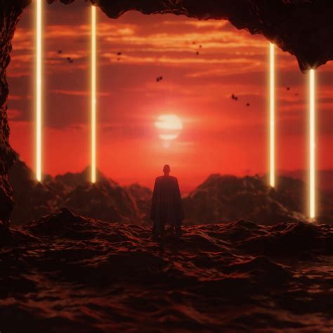 Download wallpaper 1280x1280 silhouette, cave, dark, rocks, sunset ipad ...