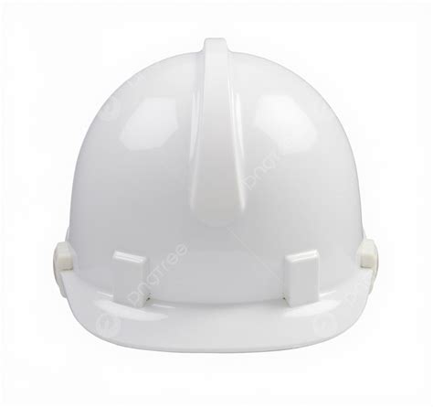 White Hard Hat Front View Isolated On White Photo Background And ...
