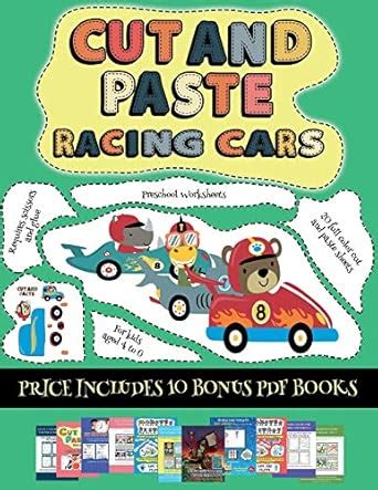 Preschool Worksheets (Cut and paste - Racing Cars): This book comes ...