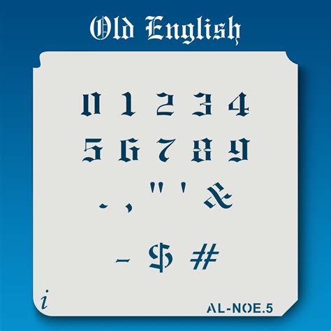 AL-NOE Old English - Numbers Stencil - iStencils