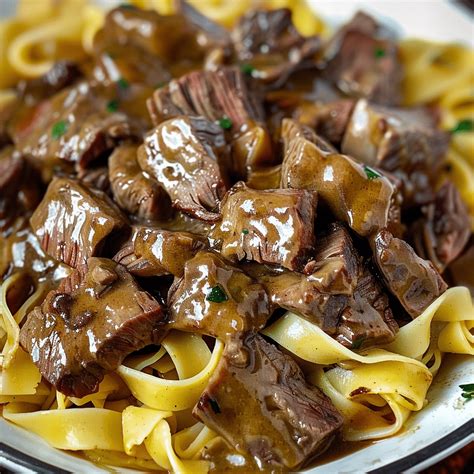 Beef Tips and Noodles