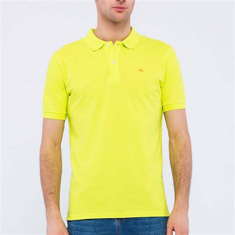 Solid Short Sleeve Polo Shirt // Neon Yellow (S) - Basics&More Polos ...
