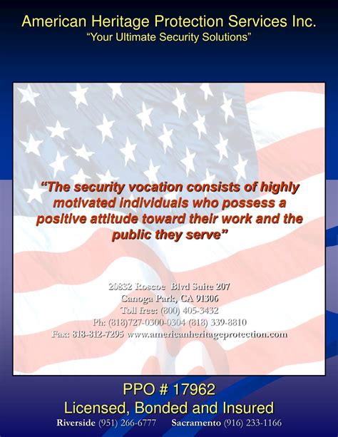 PPT - American Heritage Protection Services Inc. “Your Ultimate ...