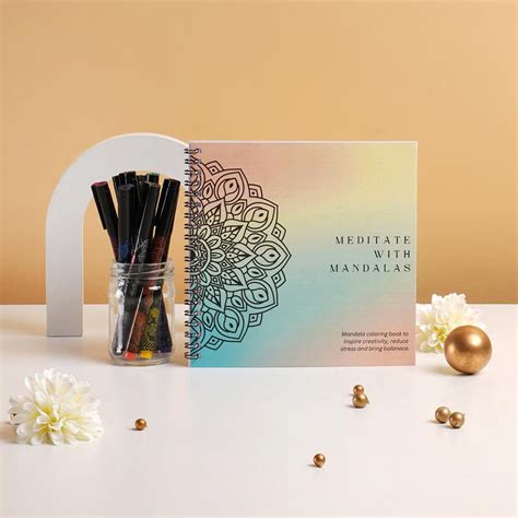 Mandala colouring book with sketch pens – BoxUp Luxury Gifting