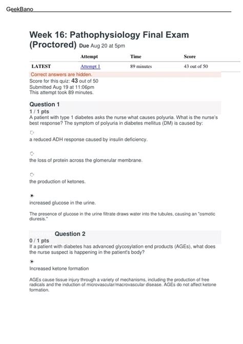 SCI 225 Pathophysiology - Week 16: Pathophysiology Final Exam ...