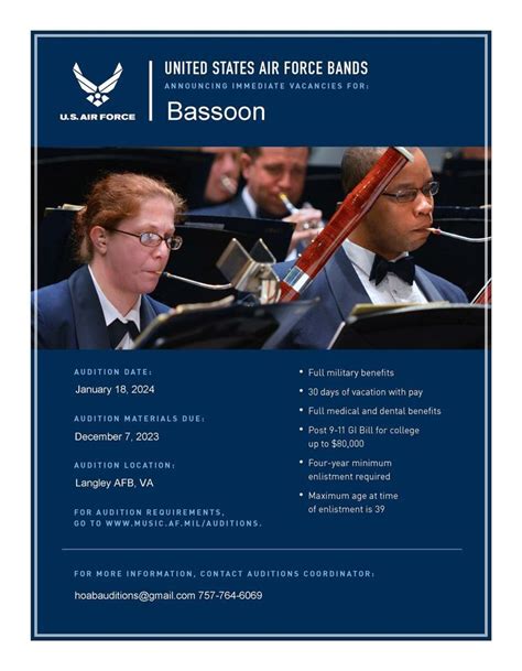 Bassoon Audition, Joint Base Langley-Eustis, Fort Eustis, 18 January ...