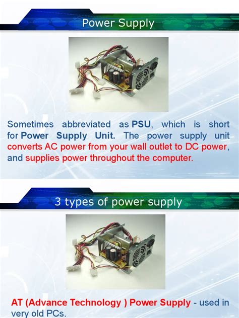 LESSON 5 - Parts and Function (Power Supply Unit) | PDF | Computer ...