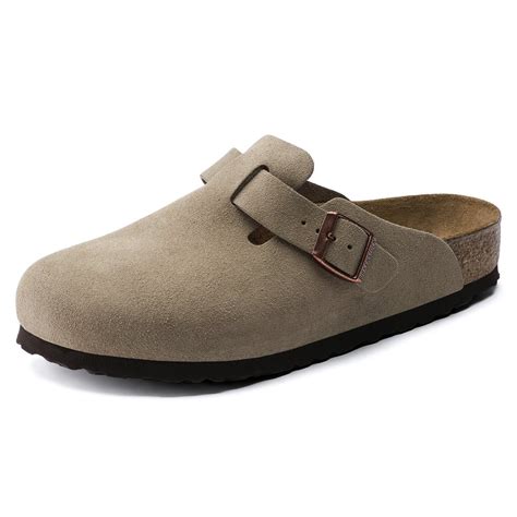 BIRKENSTOCK Boston Soft Footbed Suede Leather - Taupe