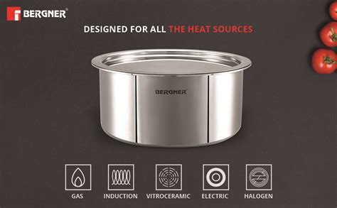 Buy Bergner Argent Triply Stainless Steel Tope/Patila with Stainless ...